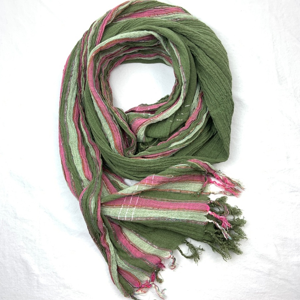 Green and Pink Large Scarf